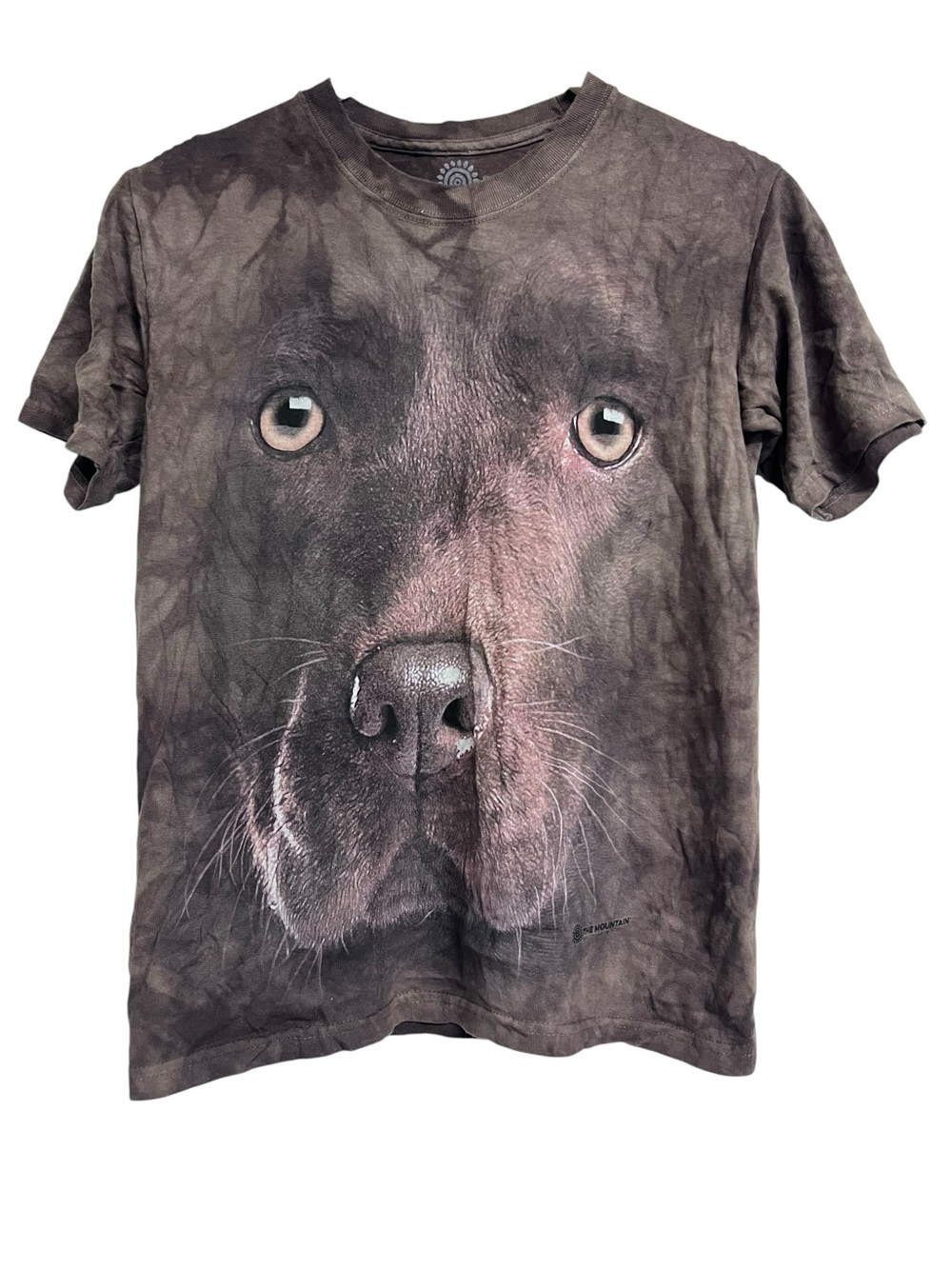 Youth The‎ Mountain Brown Graphic Lab Dog Face Short Sleeve Shirt